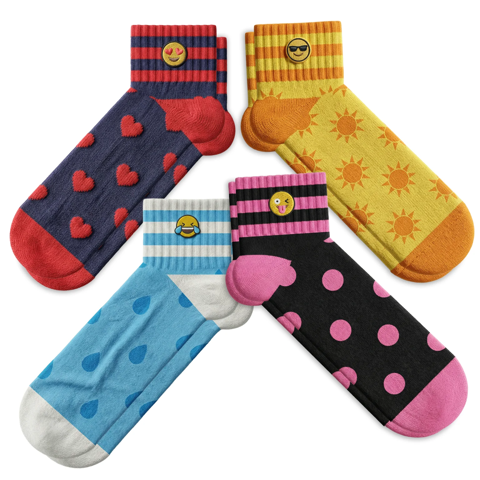 Emoji Pack 4-Pack Quarter Socks