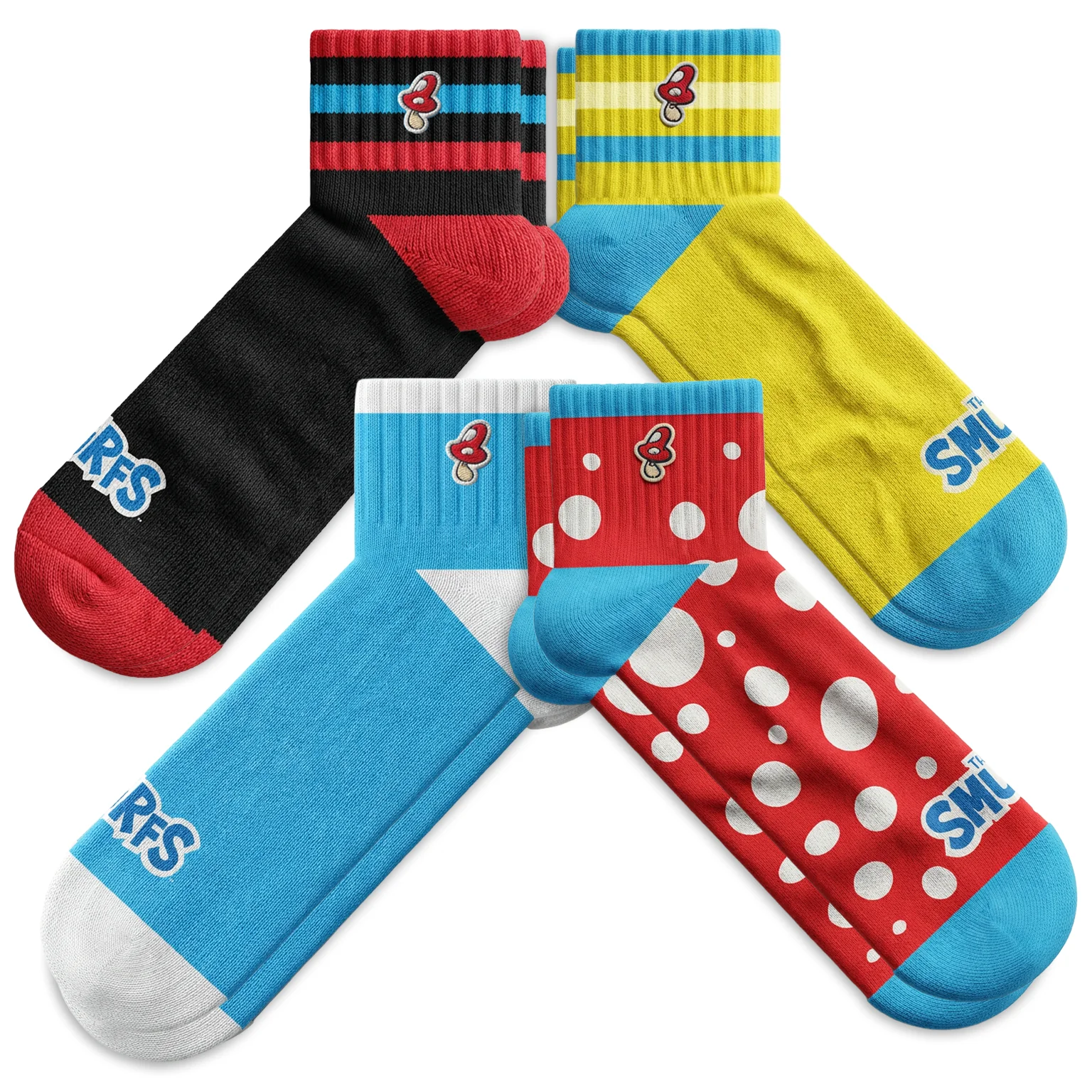 The Smurfs Classic Crew 4-Pack Quarter Socks